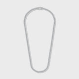 Women's Iced Cuban Chain (Silver) - 8mm