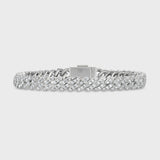 Women's Iced Cuban Chain + Bracelet (Silver) - 8mm