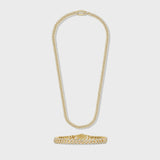 Iced Cuban Chain + Bracelet (Gold) - 8mm