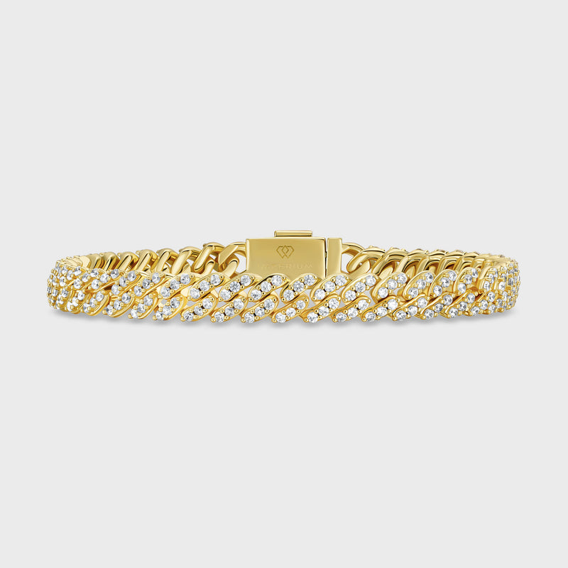 Iced Cuban Chain + Bracelet (Gold) - 8mm