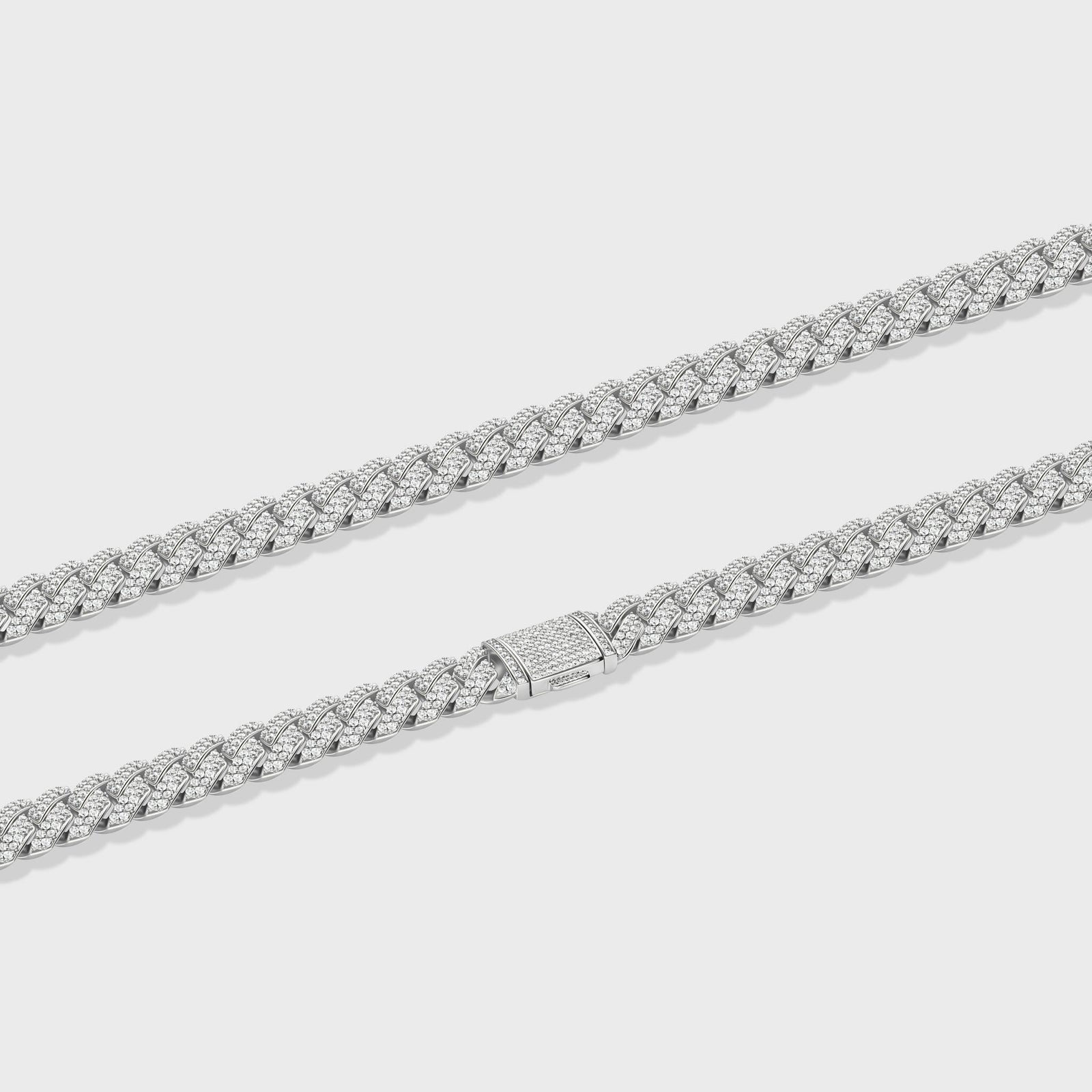 Iced Prong Cuban Chain (Silver) - 10mm – Imperium