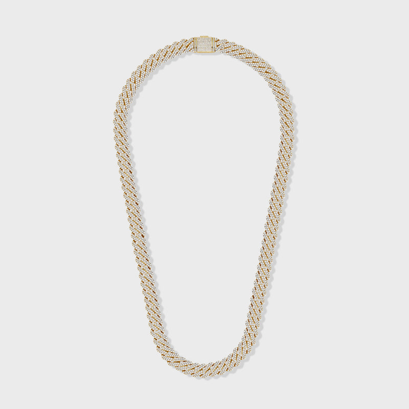 Iced Prong Cuban Chain (Gold) - 10mm