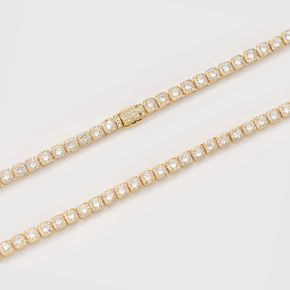 Micro Clustered Tennis Chain (Gold) - 5mm – Imperium