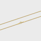 Women's Rope Chain (Gold) - 2mm