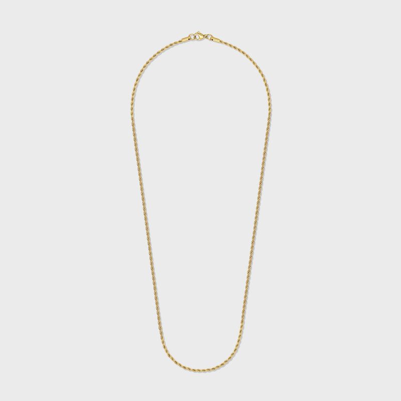 Women's Rope Chain (Gold) - 2mm