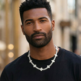 Clover Iced Prong Cuban Chain (Silver) - 8mm