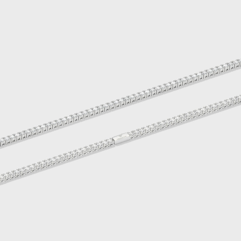 Tennis Chain + Bracelet (Silver) - 3mm