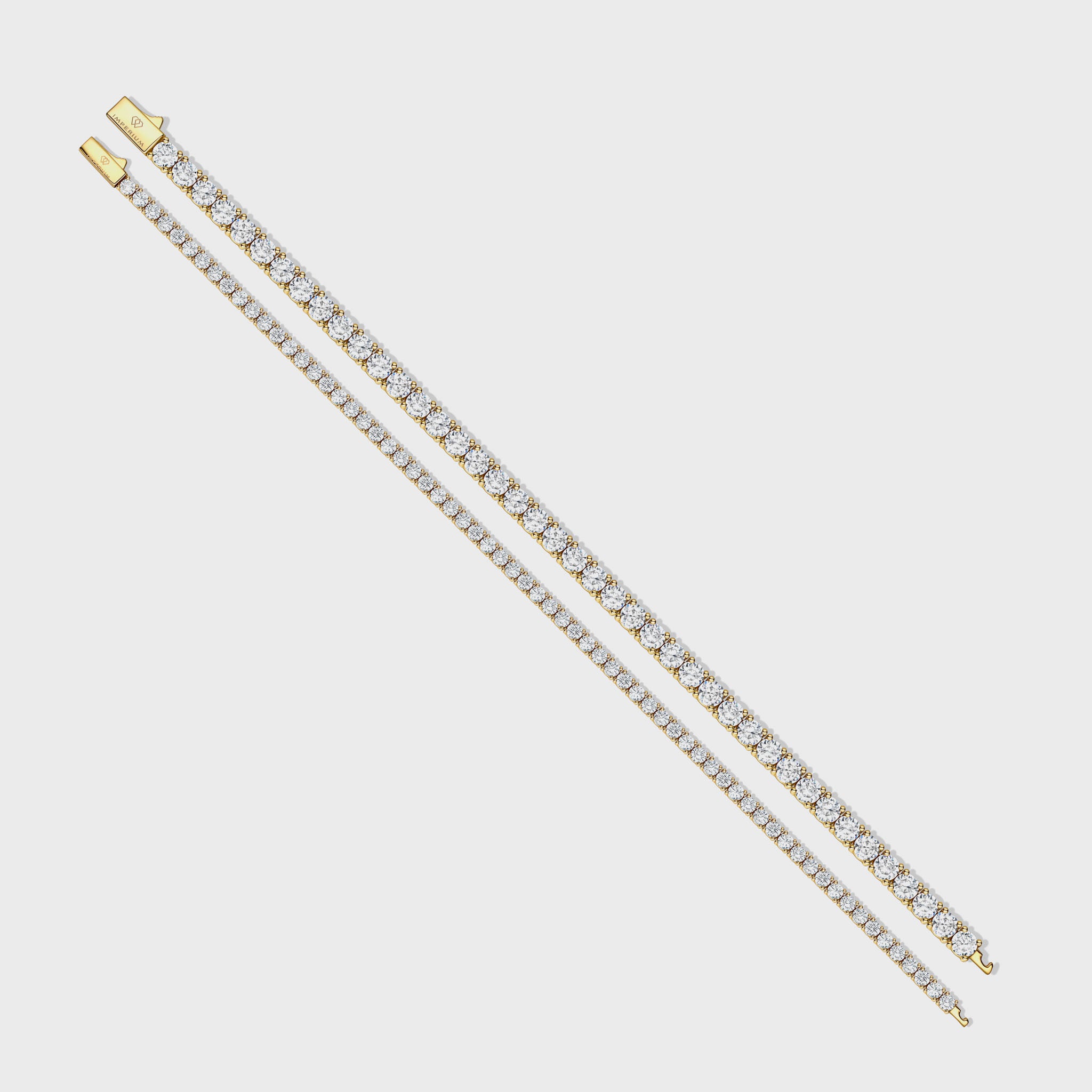 Tennis 5mm + Tennis 3mm Bracelet Stack (Gold) – Imperium