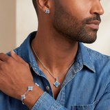 Blue Clover Icon Pendant + Bracelet + Earrings