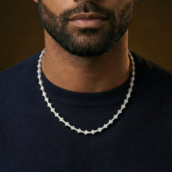 Honeycomb Tennis Chain (Silver) - 6.5mm