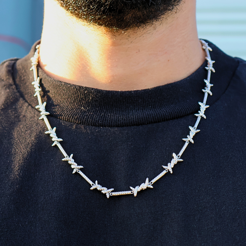 Jewellery Men's Barbed Wire Necklace Bestyle Thorns Cuban