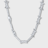 Iced Barbed Wire Chain (Silver) - 6mm