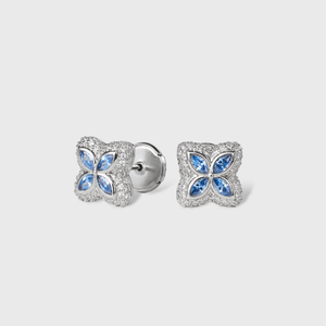 Blue Clover Icon Earrings