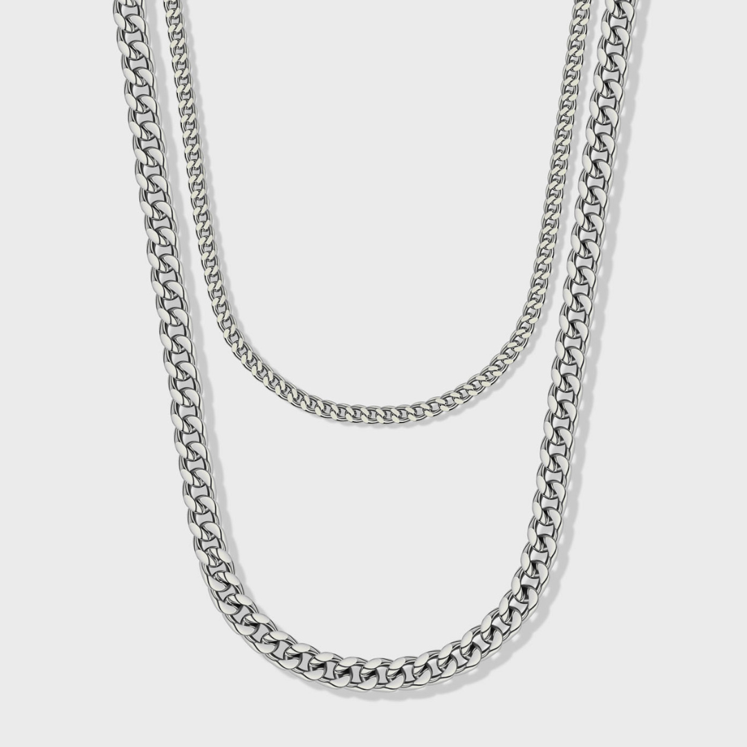 Chain Stack Silver Cuban 5mm + Franco 3mm Stack (Silver) – Imperium