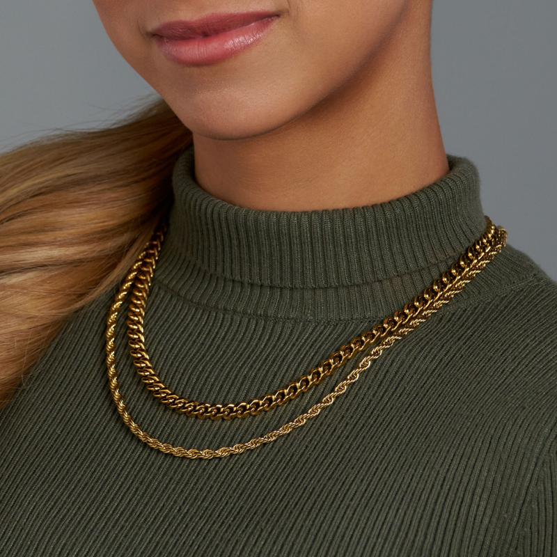 Cuban Rope Women's Cuban 5mm + Rope 4mm Stack (Gold) – Imperium