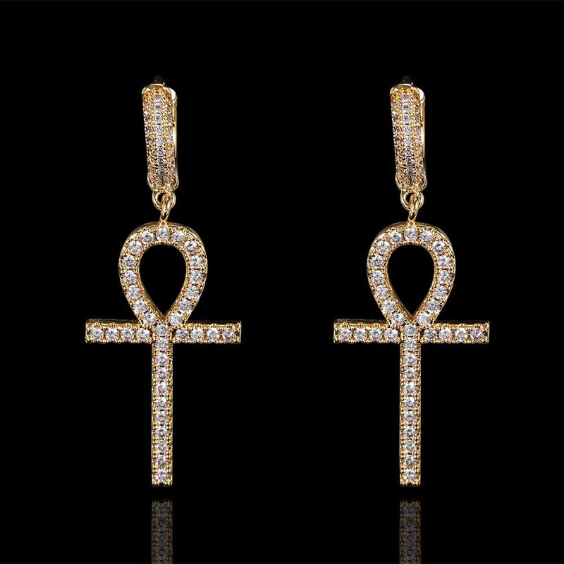 Diamond hot sale ankh earrings