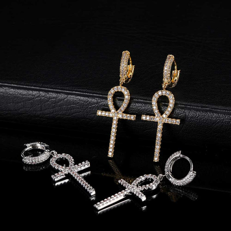 Ankh Earrings (Silver)