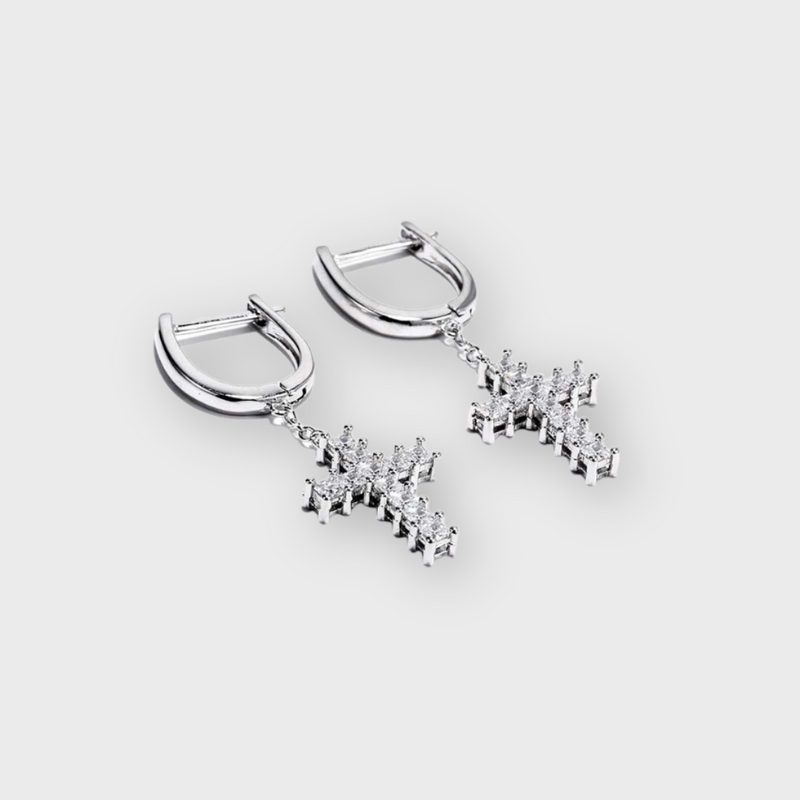 Cross Earrings (Silver)