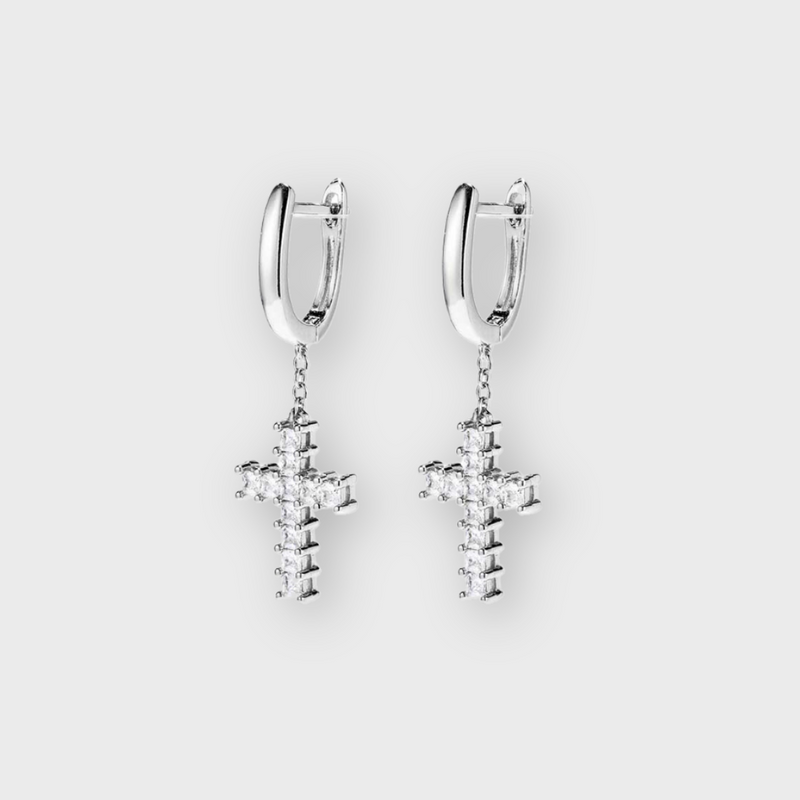 Cross Earrings (Silver)