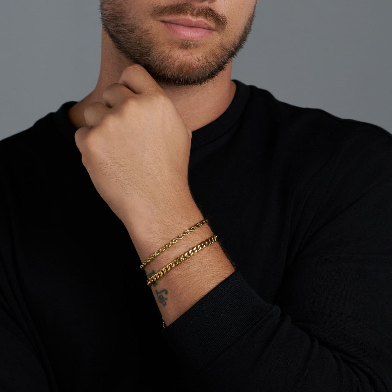 Cuban Rope Cuban + Rope Bracelet Stack (Gold) – Imperium