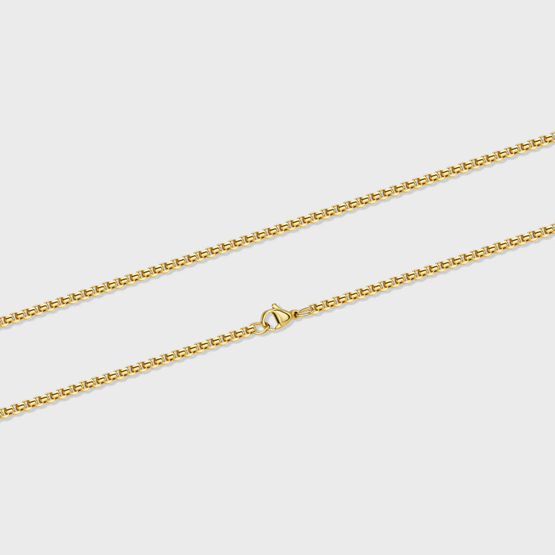 3mm Rounded Box Chain Round Box Chain (Gold) - 3mm – Imperium