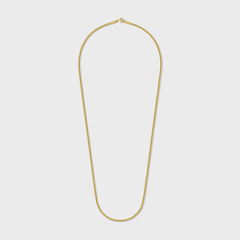 Flat Snake Chain (Gold) - 2mm