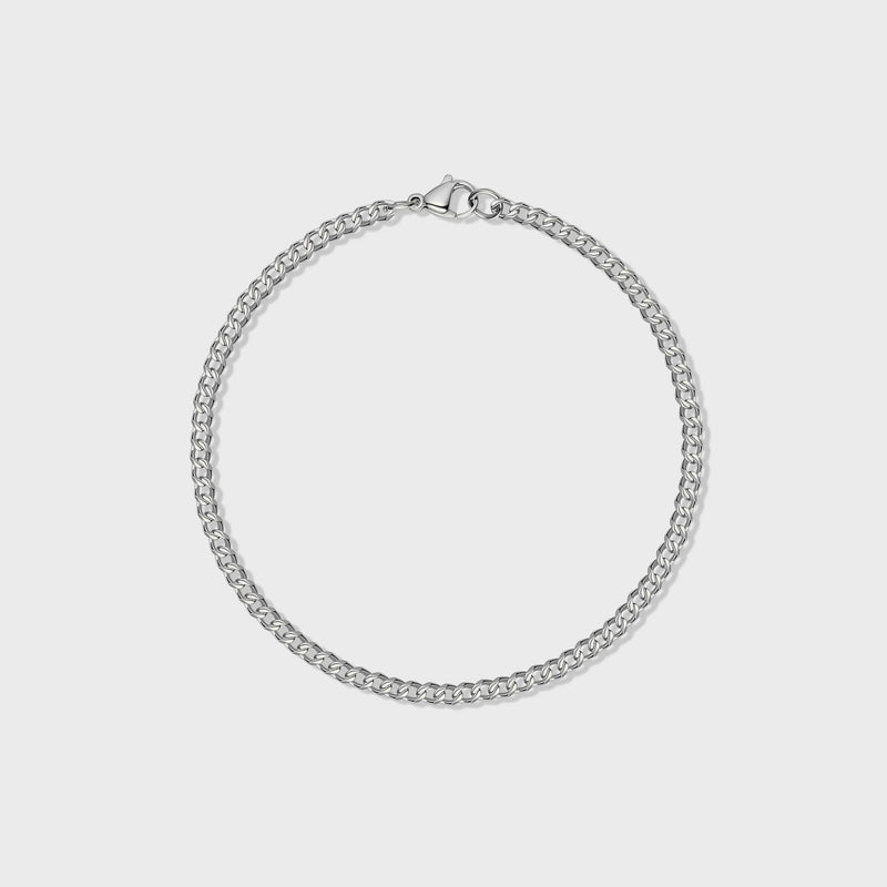 Micro Cuban Link Chain + Bracelet (Silver) - 3mm