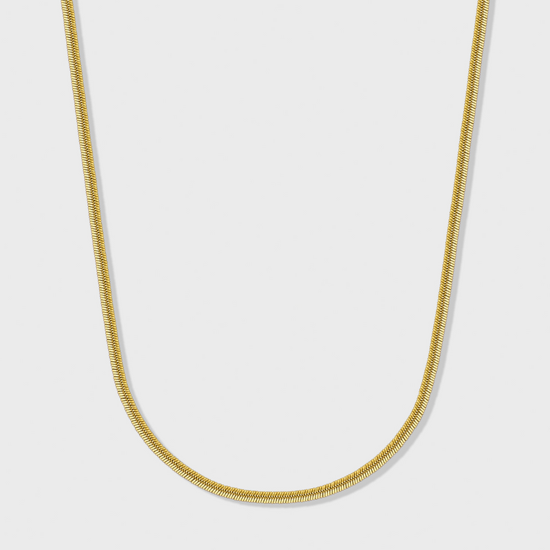 Flat Snake Chain (Gold) - 2mm