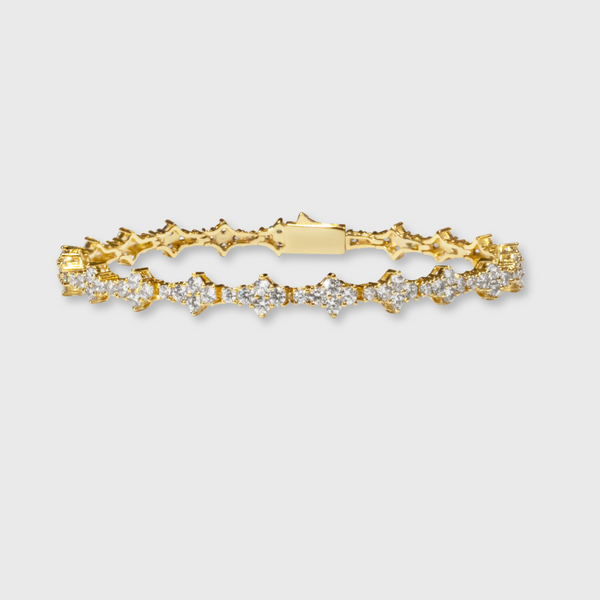 Honeycomb Tennis Bracelet (Gold) - 6.5mm