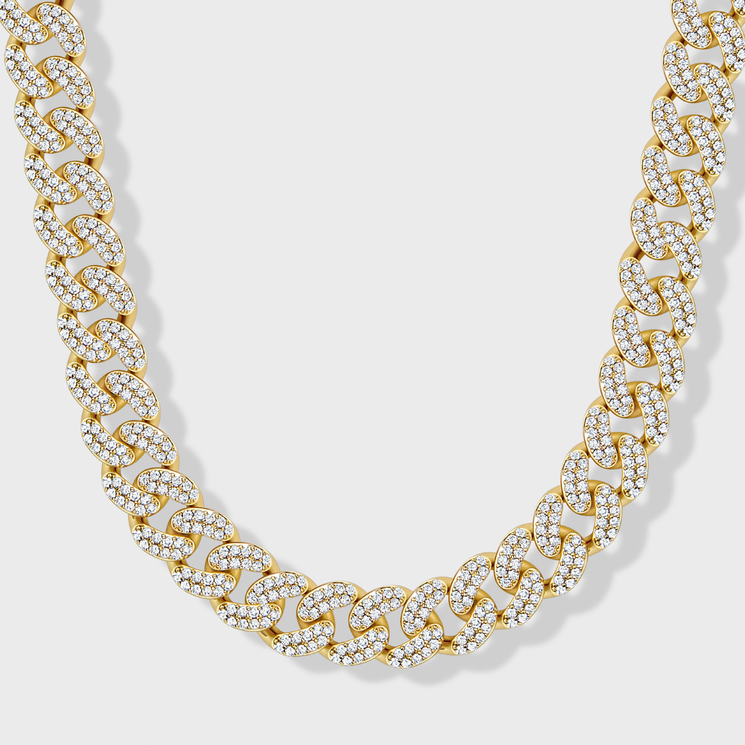 Iced Cuban Chain Gold 12mm Imperium Iced Cuban Chain Gold 12mm Imperium