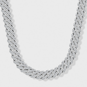 Iced Prong Cuban Chain (Silver) - 10mm