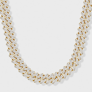 Iced Prong Cuban Chain (Gold) - 12mm