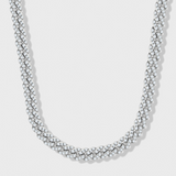 Women's Iced Cuban Chain + Bracelet (Silver) - 8mm