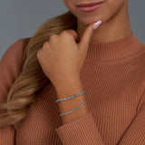 Women's Micro Cuban + Rope Bracelet Stack (Silver)