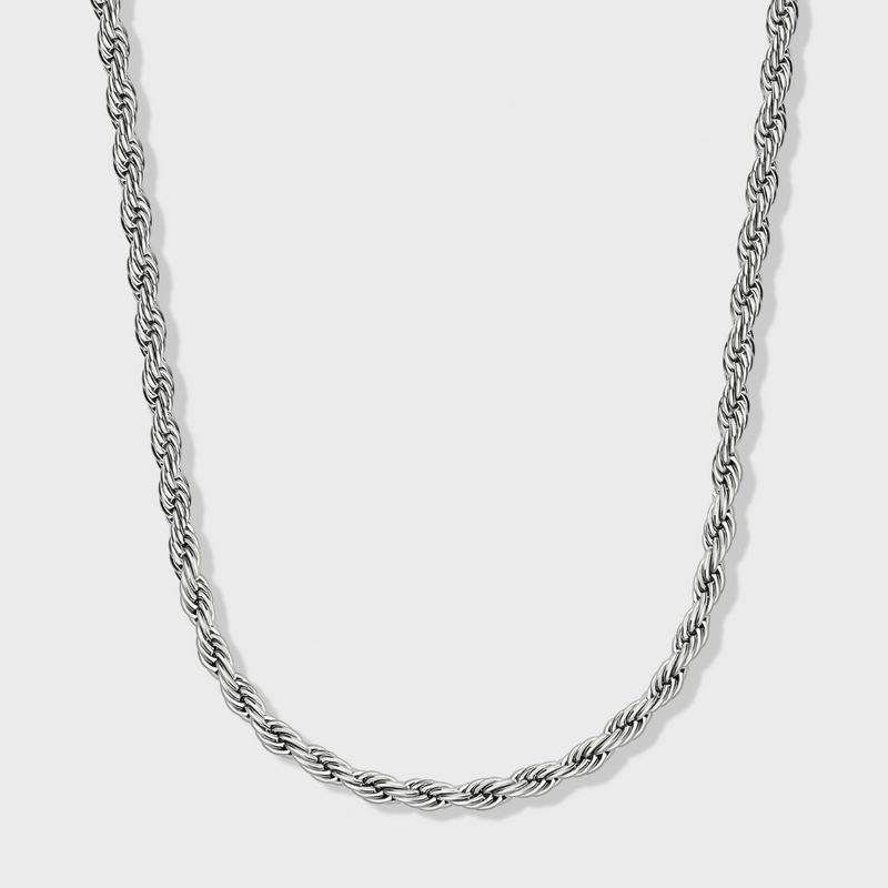 Rope Chain + Bracelet (Silver) - 4mm