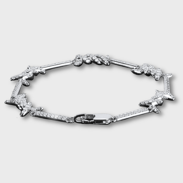 Iced Barbed Wire Bracelet (Silver) - 6mm