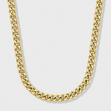 Women's Cuban Link Chain + Bracelet (Gold) - 5mm